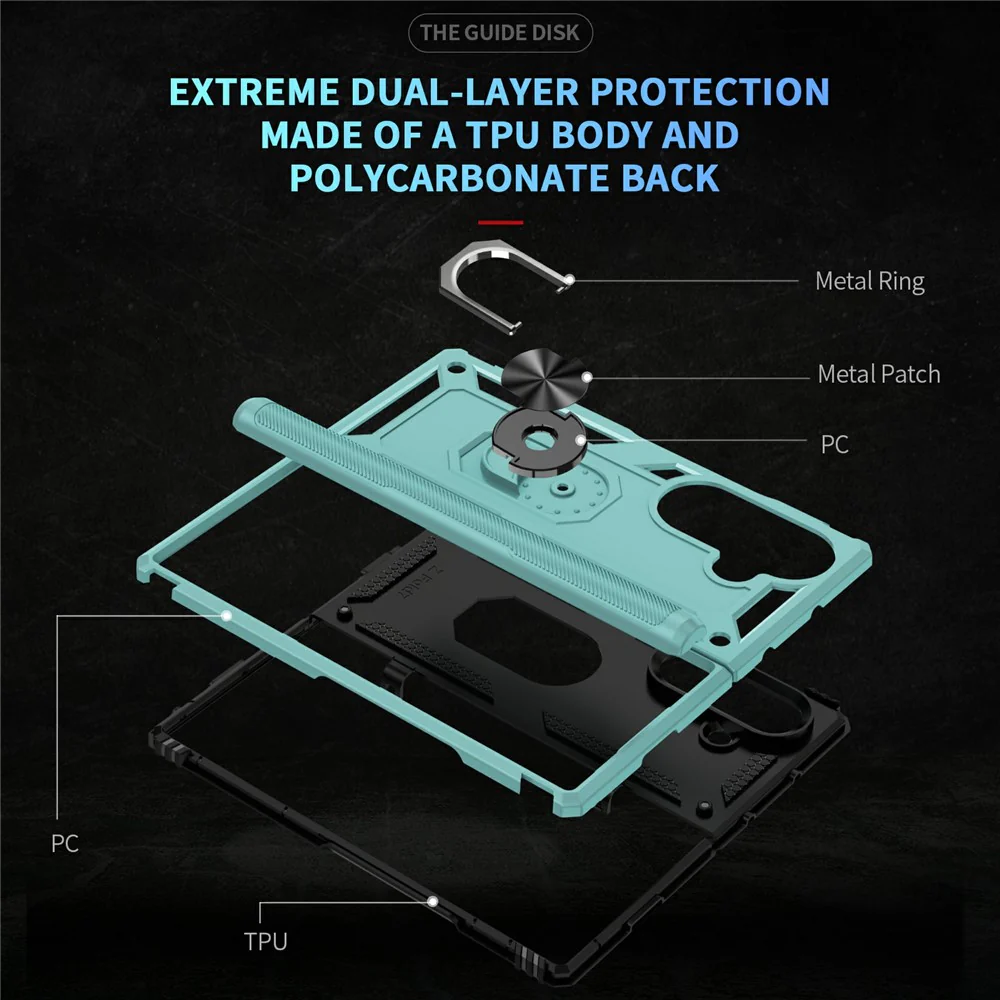 For Samsung Galaxy Z Fold7 5G Case PC + TPU Phone Cover with Kickstand - Grey Green - Image 6