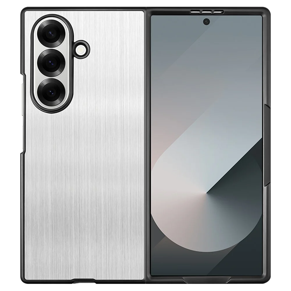For Samsung Galaxy Z Fold7 5G Case Protective Stainless Steel + PC Phone Cover - Silver
