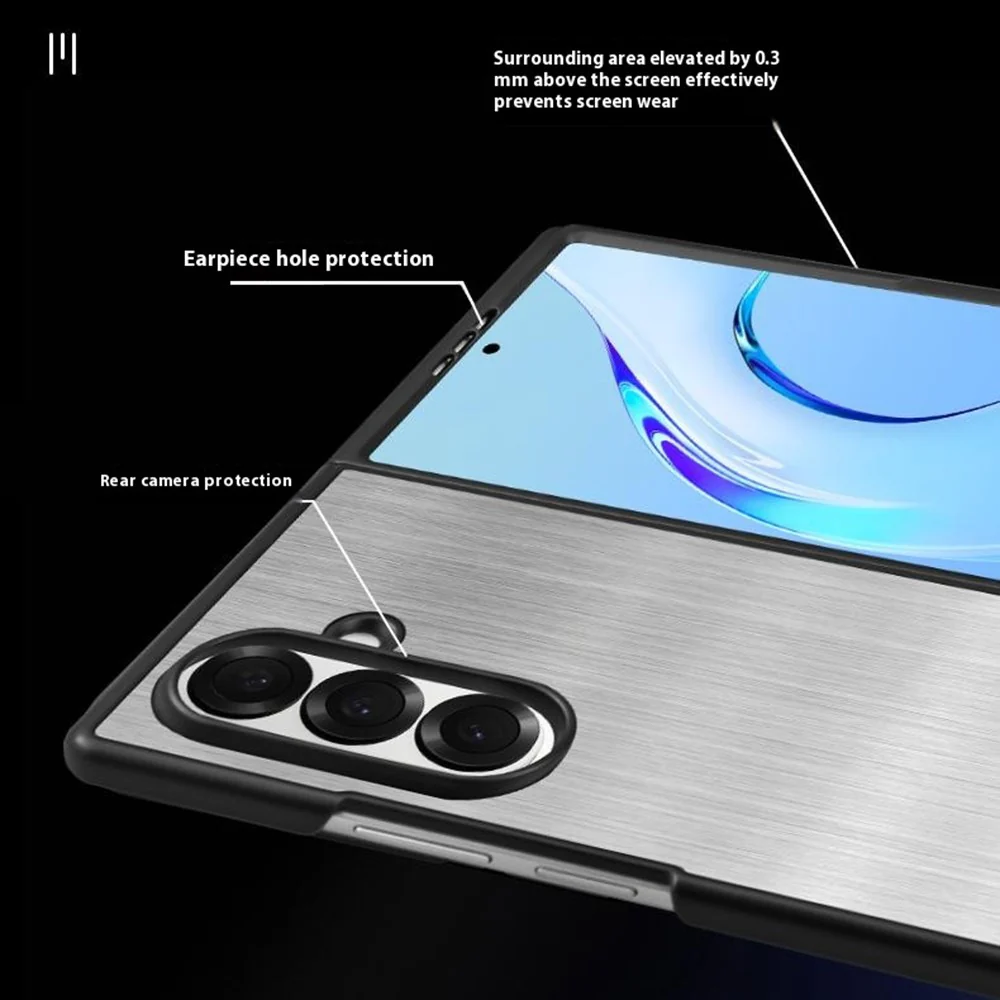 For Samsung Galaxy Z Fold7 5G Case Protective Stainless Steel + PC Phone Cover - Silver - Image 6