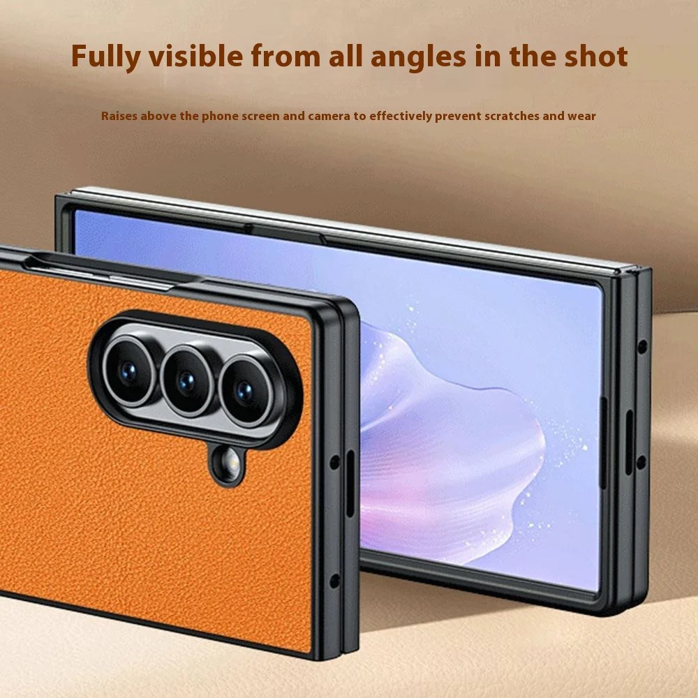 For Samsung Galaxy Z Fold7 5G Case PU Leather Coated PC Anti-Drop Folding Phone Cover - Green - Image 2