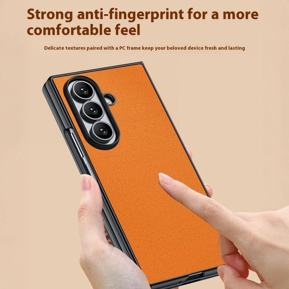 For Samsung Galaxy Z Fold7 5G Case PU Leather Coated PC Anti-Drop Folding Phone Cover - Green - Image 3