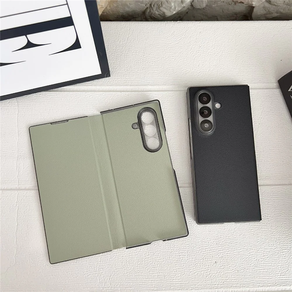 For Samsung Galaxy Z Fold7 5G Case Simple Design Shockproof PU + PC Phone Back Cover - Green - Image 6