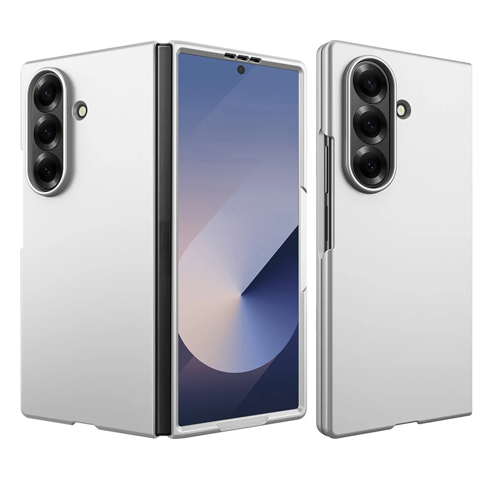 For Samsung Galaxy Z Fold7 5G Case Skin-Feel Anti Shock Hard PC Protective Phone Cover - Silver