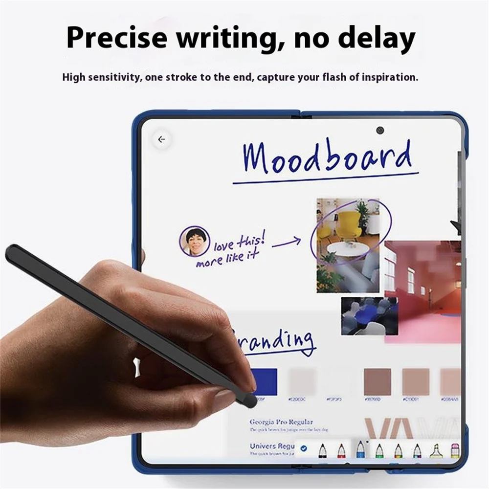 For Samsung Galaxy Z Fold7 5G Case Skin Feel Phone Cover with Tempered Glass Film  /  Pen Slot - Purple - Image 2