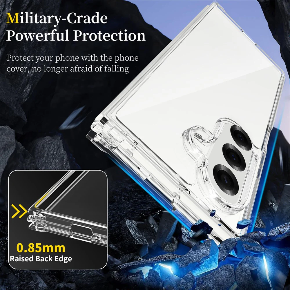 For Samsung Galaxy Z Fold7 5G Case TPU + Acrylic Clear Phone Cover, Integrated Design - Image 2