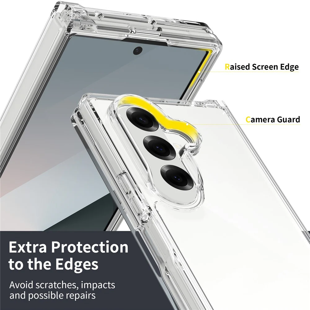 For Samsung Galaxy Z Fold7 5G Case TPU + Acrylic Clear Phone Cover, Integrated Design - Image 4