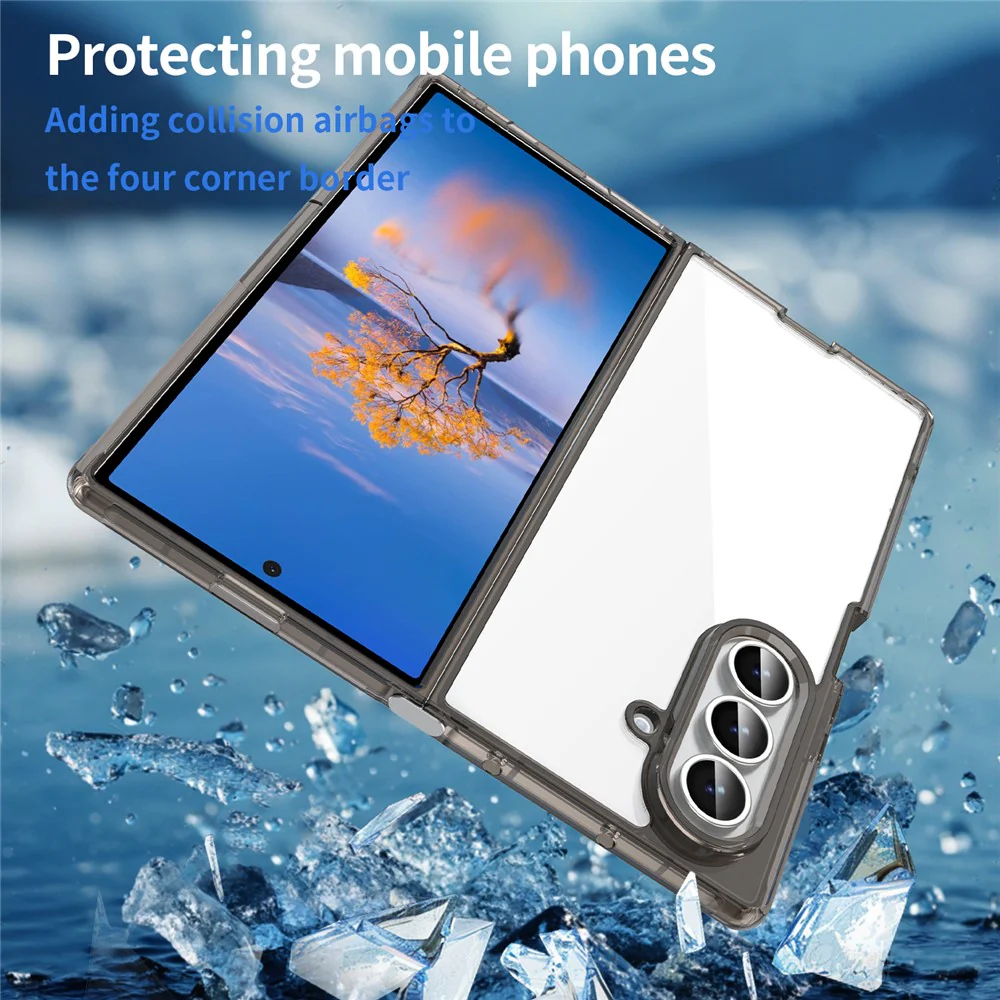 For Samsung Galaxy Z Fold7 5G Case TPU + Acrylic Phone Back Cover Anti Yellowing - Black - Image 5