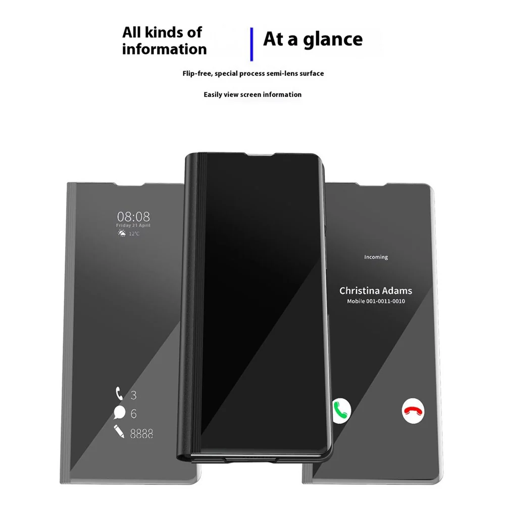 For Samsung Galaxy Z Fold7 5G Case View Window PU Leather + PC Electroplating Phone Cover - Gold - Image 5