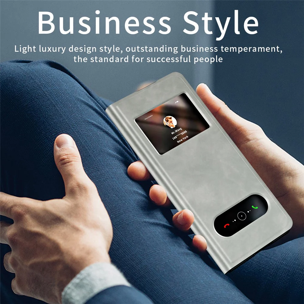 For Samsung Galaxy Z Fold7 5G Case View Window PU Leather Phone Cover - White - Image 6
