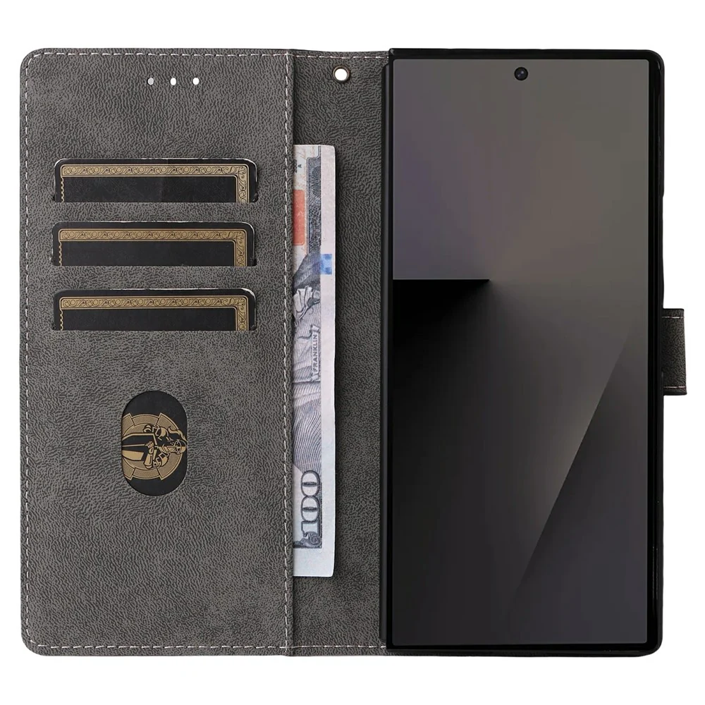 For Samsung Galaxy Z Fold7 5G Case Wallet RFID Blocking PU Leather Phone Cover Stand with Strap - Black - Image 3