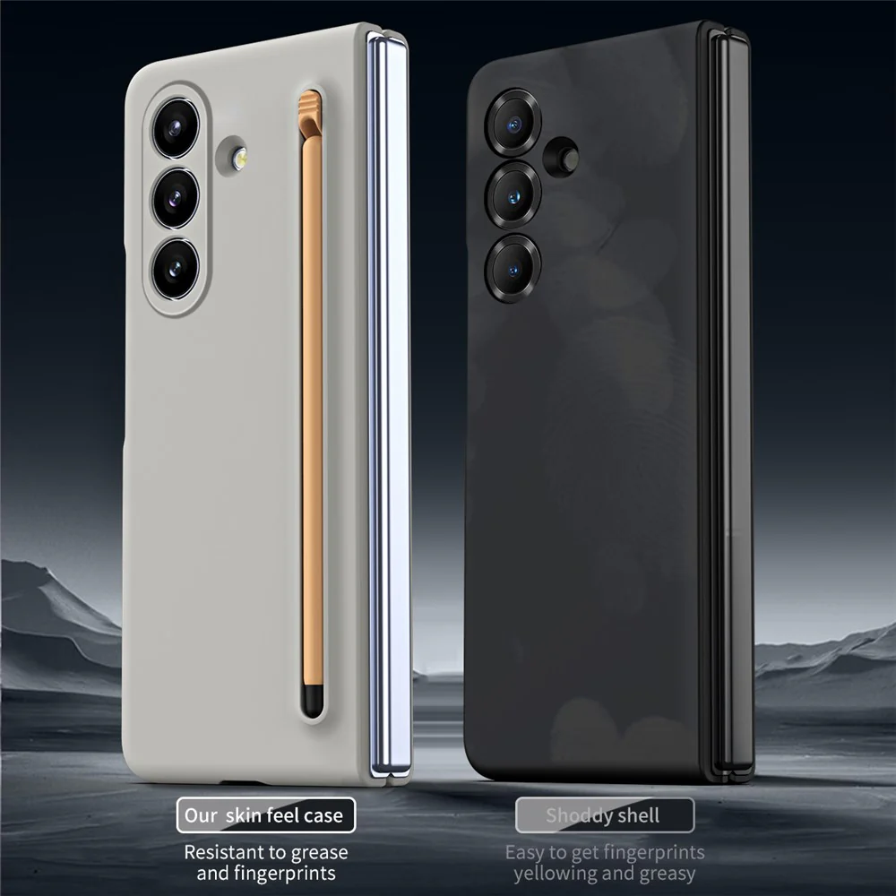 For Samsung Galaxy Z Fold7 5G Case with Stylus Hard PC Phone Back Cover - Light Grey - Image 3