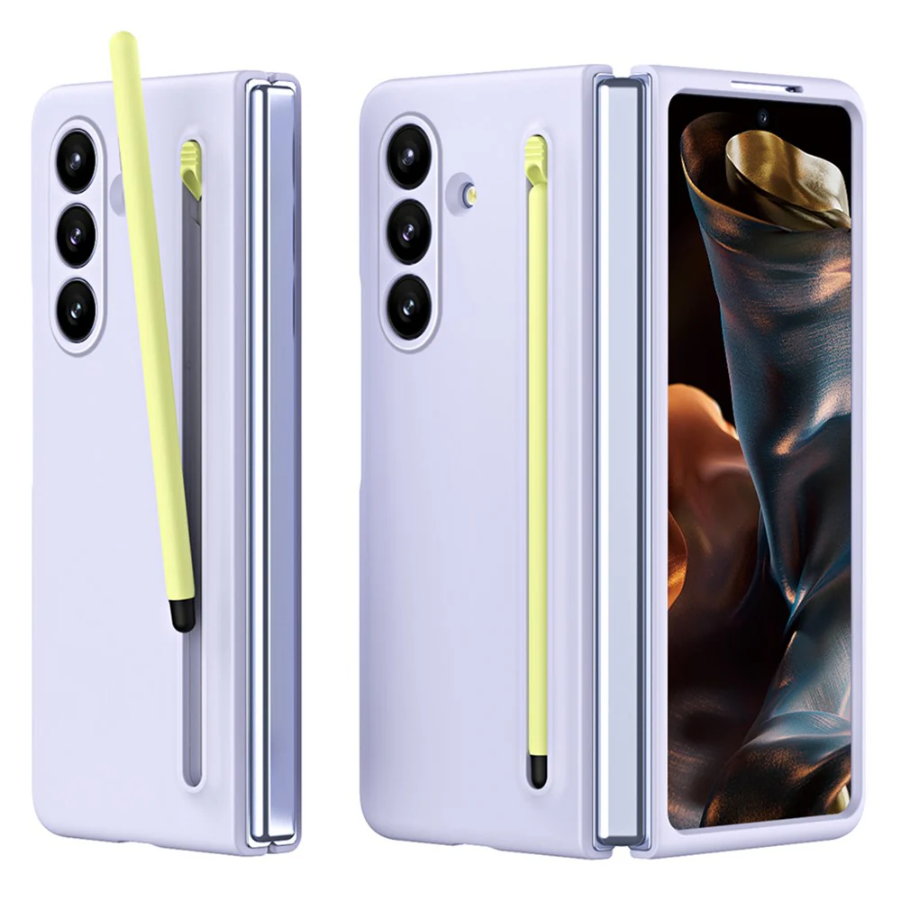 For Samsung Galaxy Z Fold7 5G Case with Stylus Hard PC Phone Back Cover - Purple