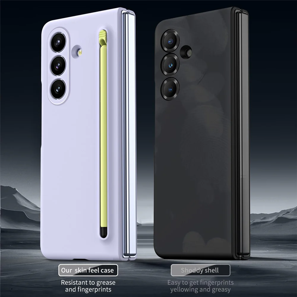 For Samsung Galaxy Z Fold7 5G Case with Stylus Hard PC Phone Back Cover - Purple - Image 3