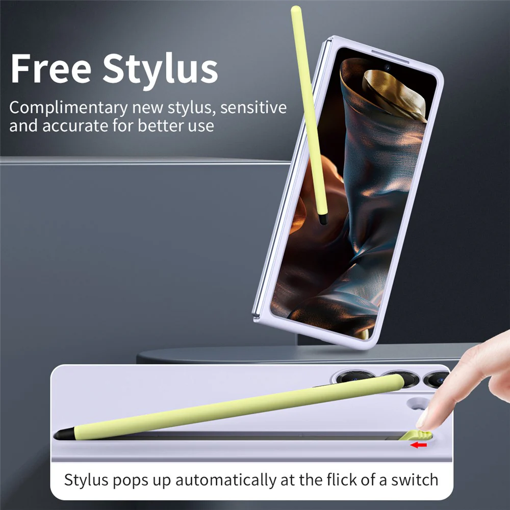 For Samsung Galaxy Z Fold7 5G Case with Stylus Hard PC Phone Back Cover - Purple - Image 4