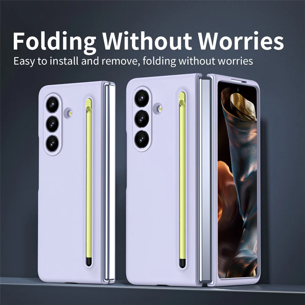 For Samsung Galaxy Z Fold7 5G Case with Stylus Hard PC Phone Back Cover - Purple - Image 7