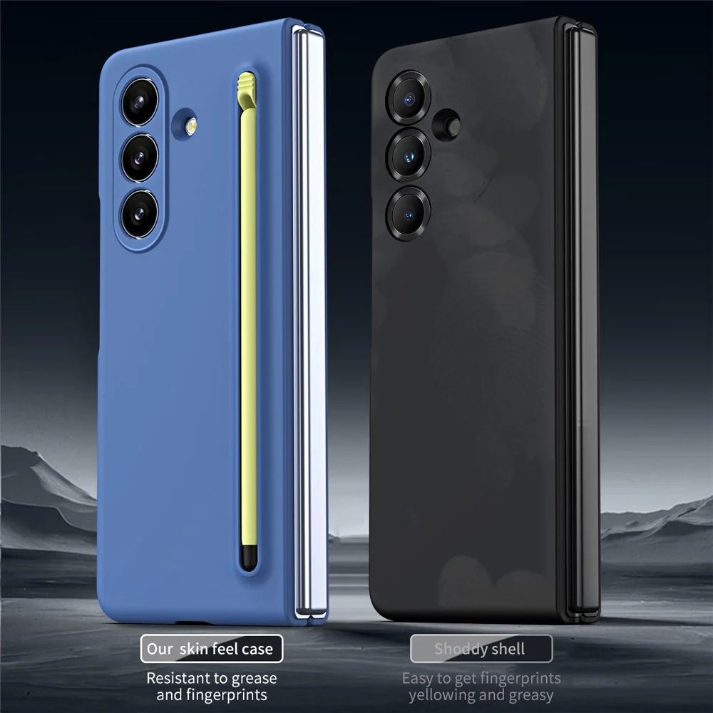For Samsung Galaxy Z Fold7 5G Case with Stylus Hard PC Phone Back Cover - Sky Blue - Image 3
