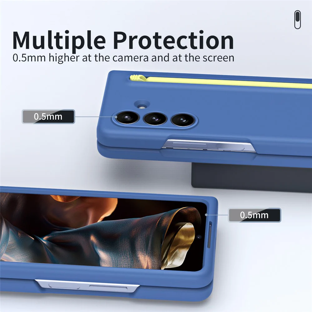 For Samsung Galaxy Z Fold7 5G Case with Stylus Hard PC Phone Back Cover - Sky Blue - Image 5
