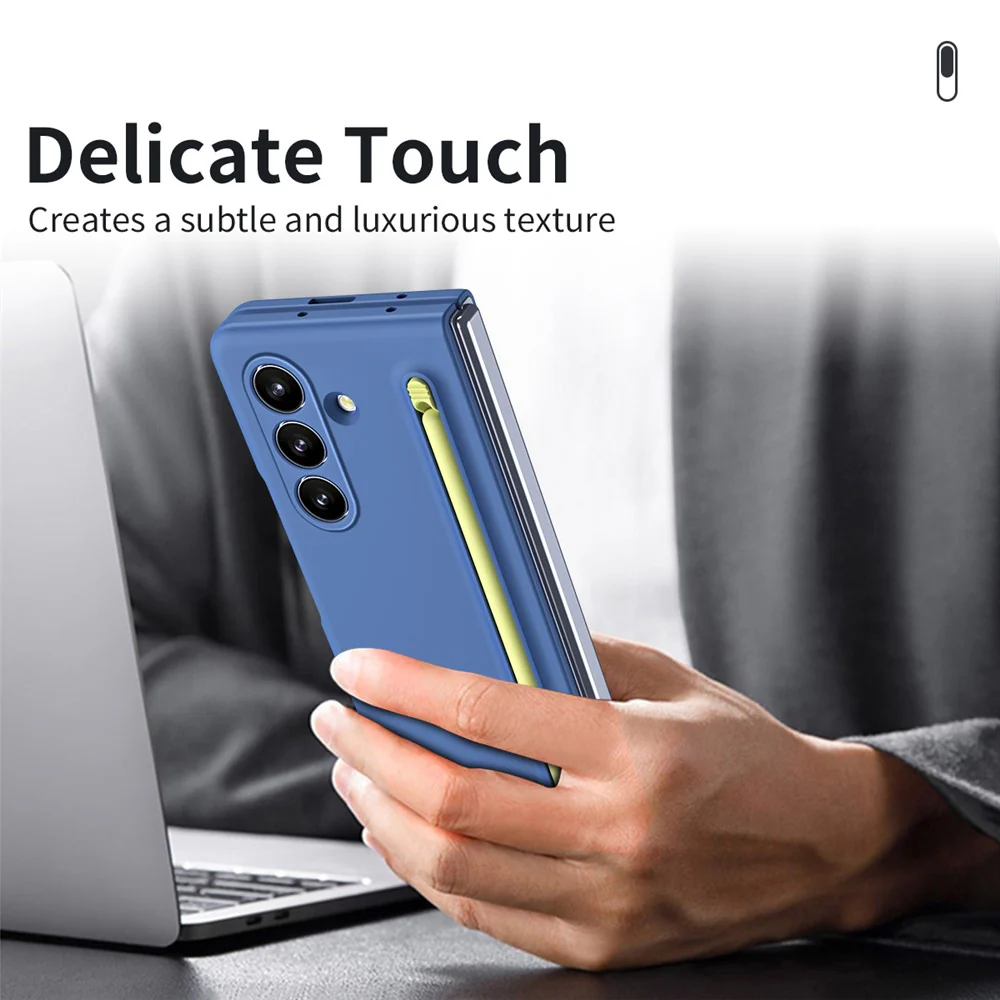 For Samsung Galaxy Z Fold7 5G Case with Stylus Hard PC Phone Back Cover - Sky Blue - Image 6