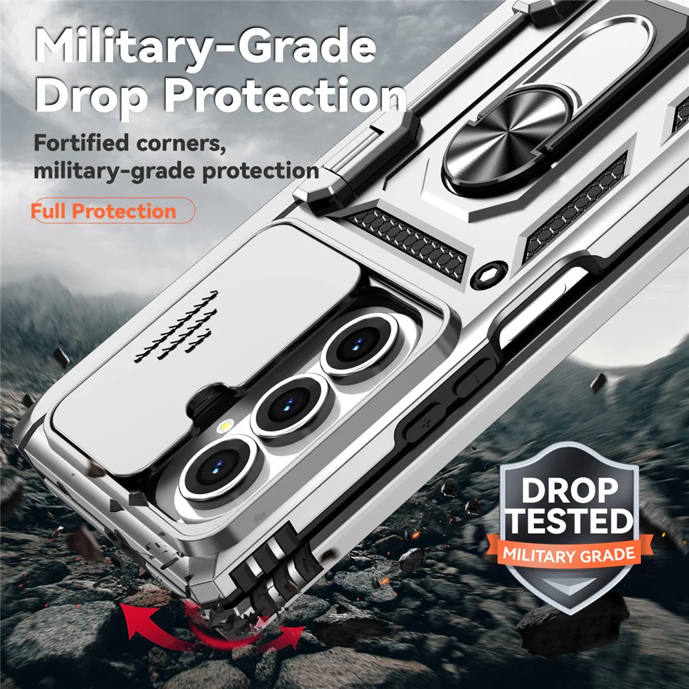 For Samsung Galaxy Z Fold7 5G Case with Wrist Strap / Kickstand Hinge Protection PC + TPU Phone Cover - Silver - Image 8