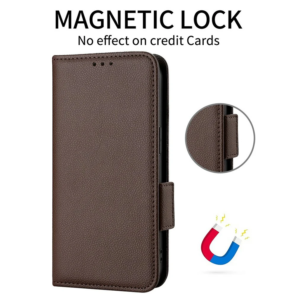For Samsung Galaxy Z Fold7 5G Case with Wrist Strap Litchi Texture PU Leather Wallet Phone Cover - Brown - Image 6