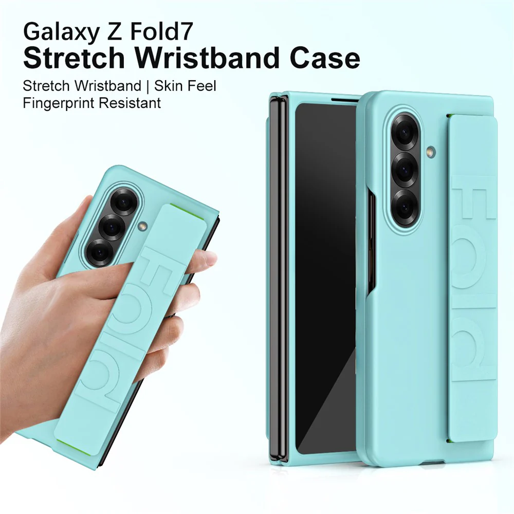 For Samsung Galaxy Z Fold7 5G Case Wristband Rubberized Hard PC Phone Cover - - Green - Image 2