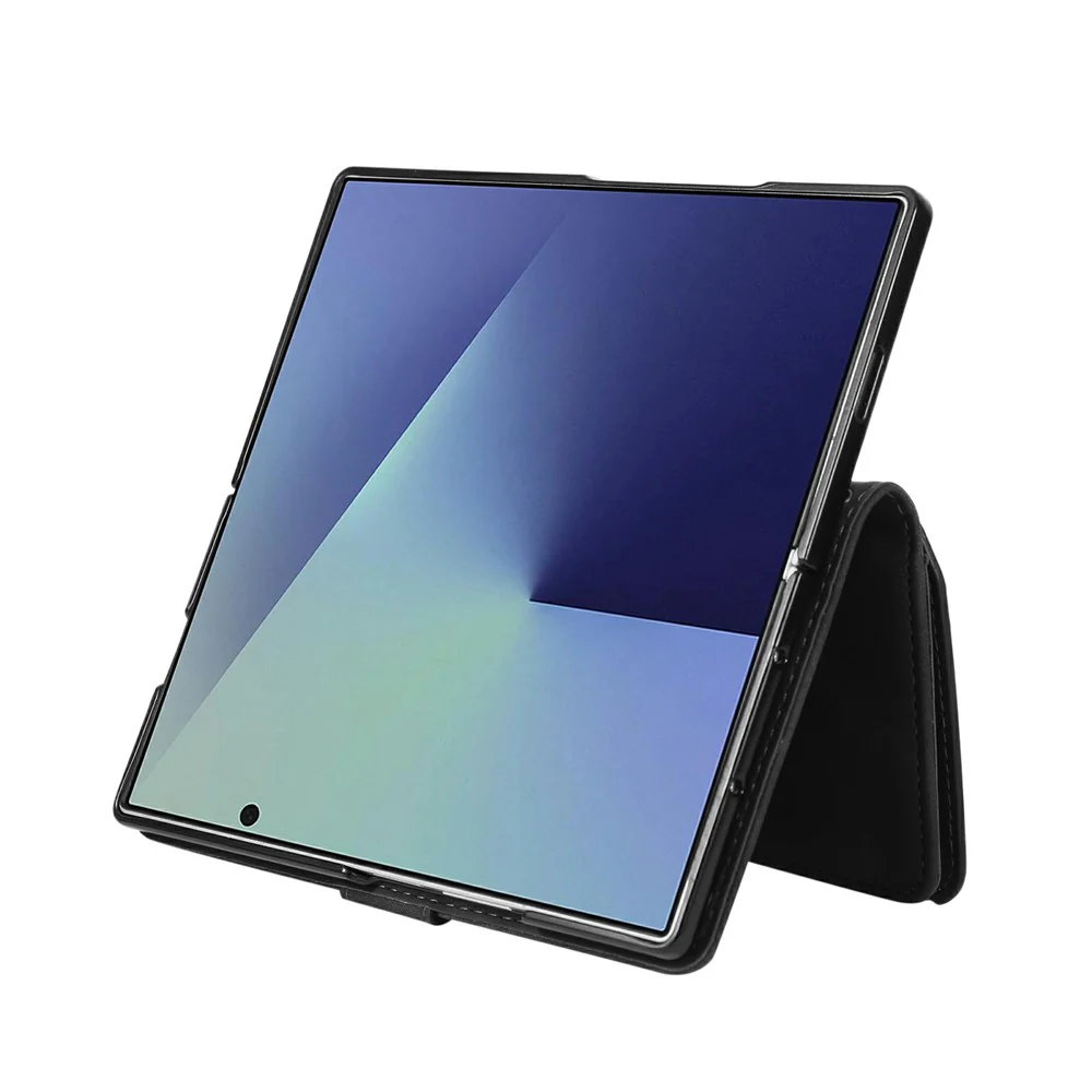 For Samsung Galaxy Z Fold7 5G Case Zipper Wallet Leather Phone Cover with Shoulder Strap - Black - Image 4