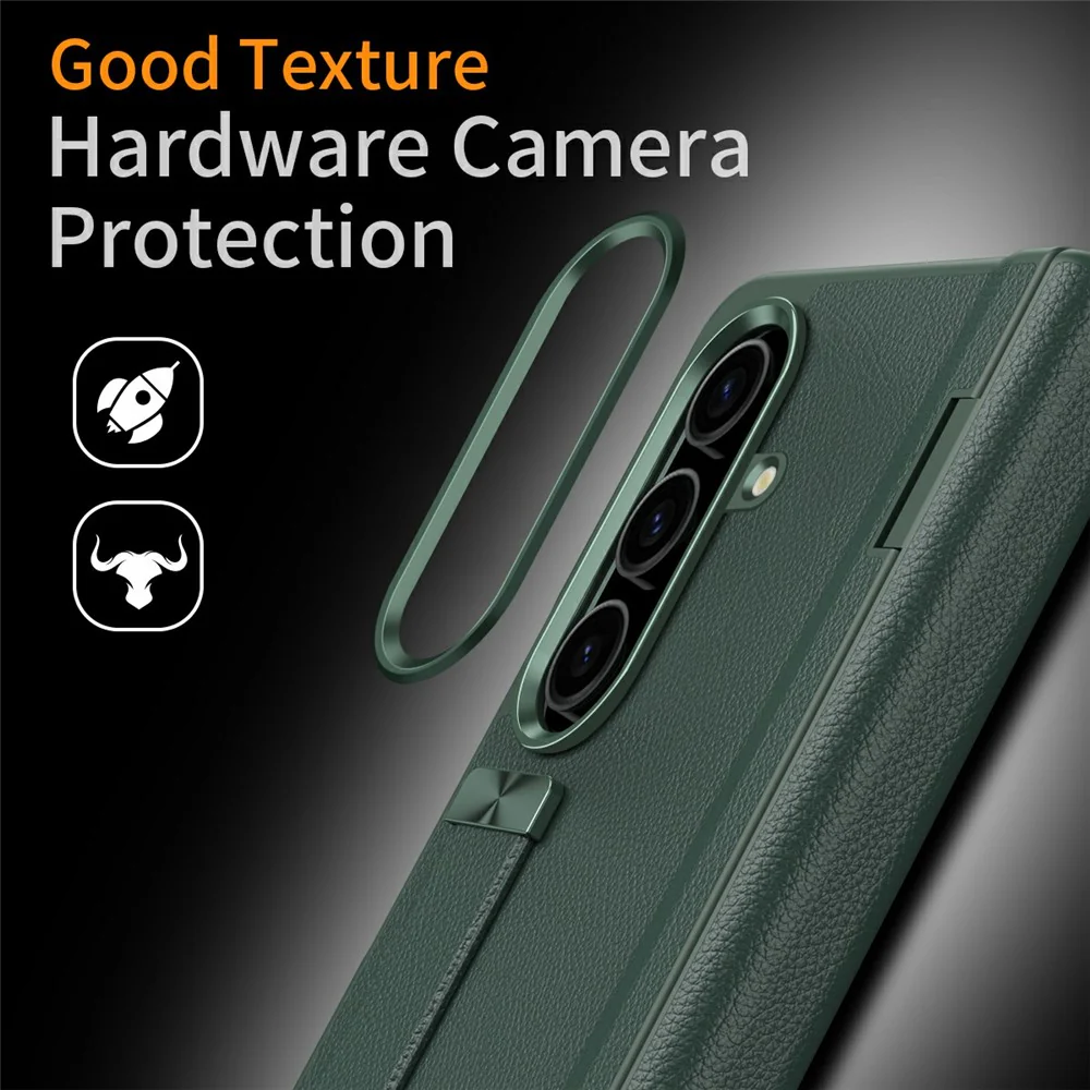 For Samsung Galaxy Z Fold7 5G Kickstand Case Anti-Drop Hard PC Phone Cover - Green - Image 2