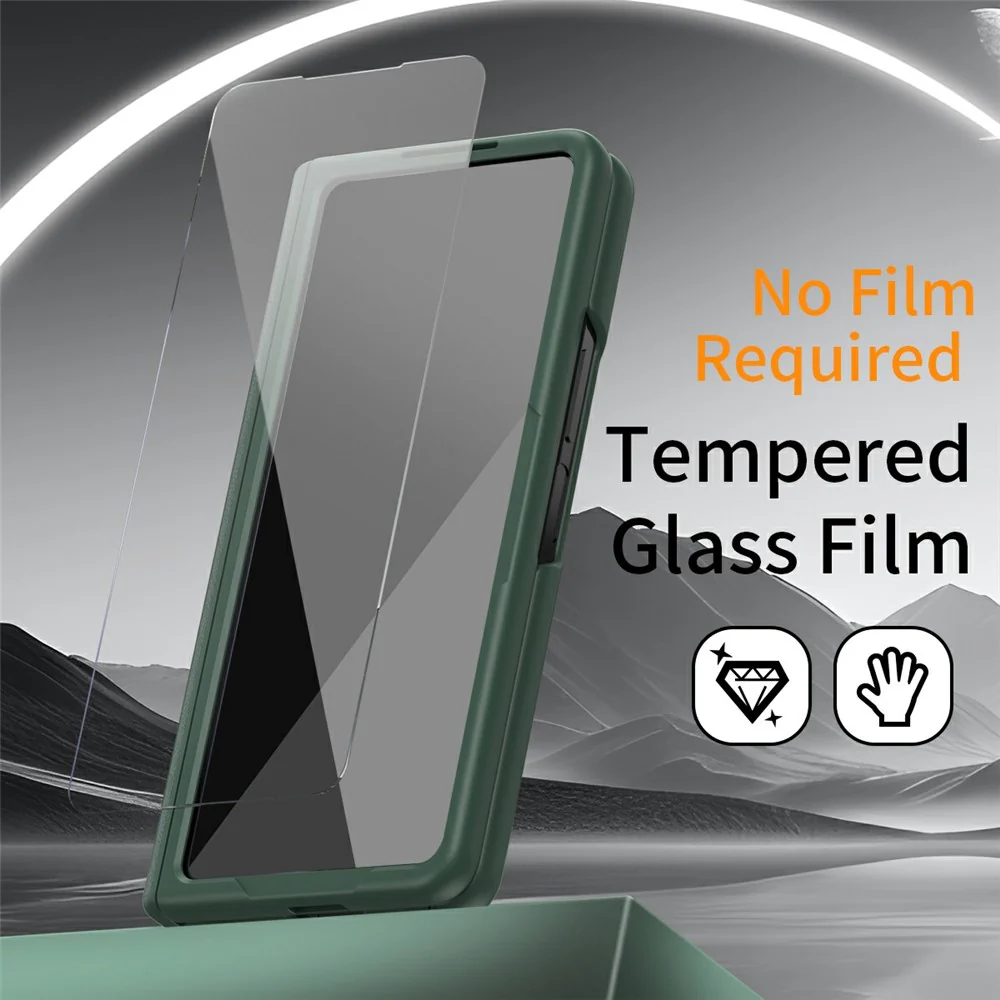 For Samsung Galaxy Z Fold7 5G Kickstand Case Anti-Drop Hard PC Phone Cover - Green - Image 6