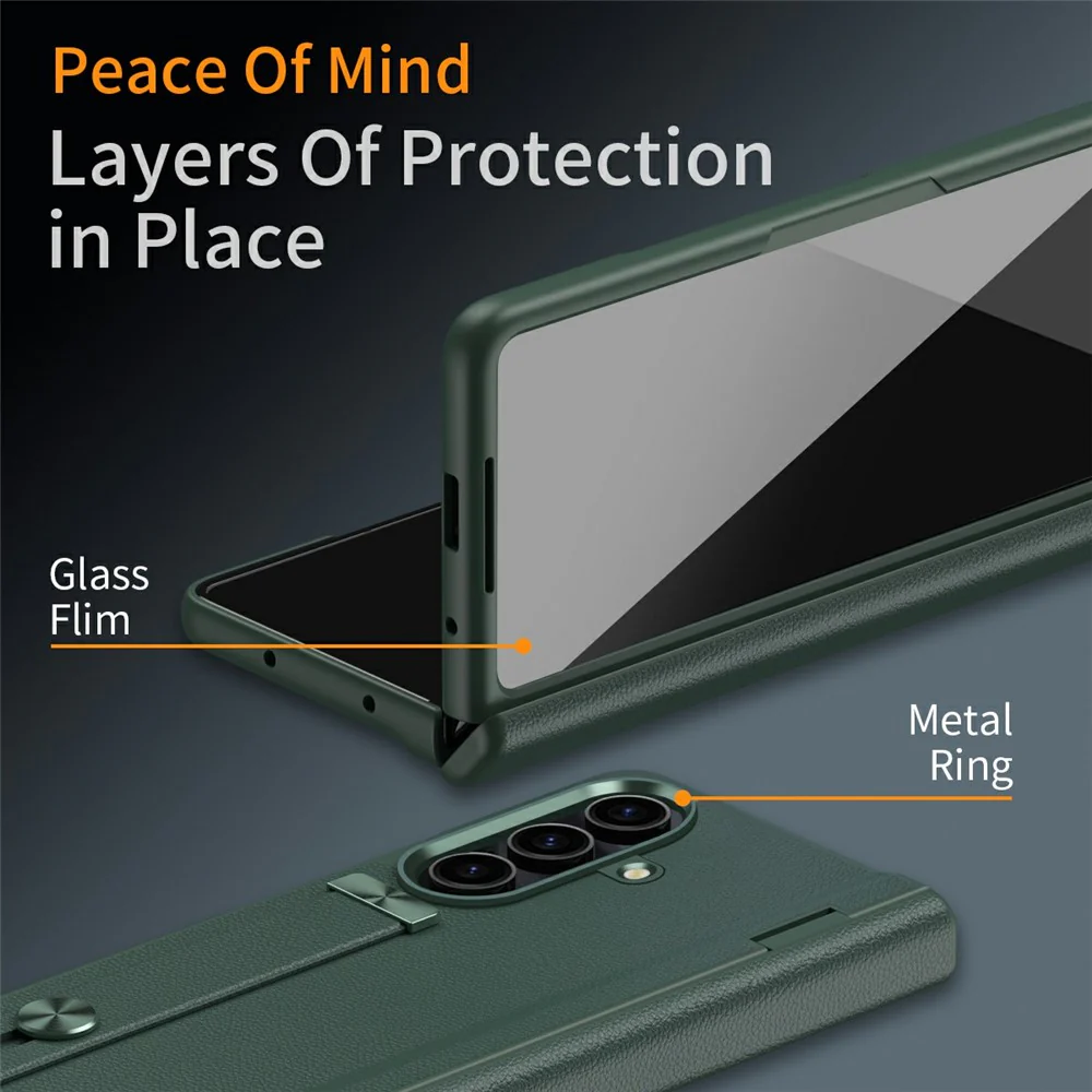 For Samsung Galaxy Z Fold7 5G Kickstand Case Anti-Drop Hard PC Phone Cover - Green - Image 7