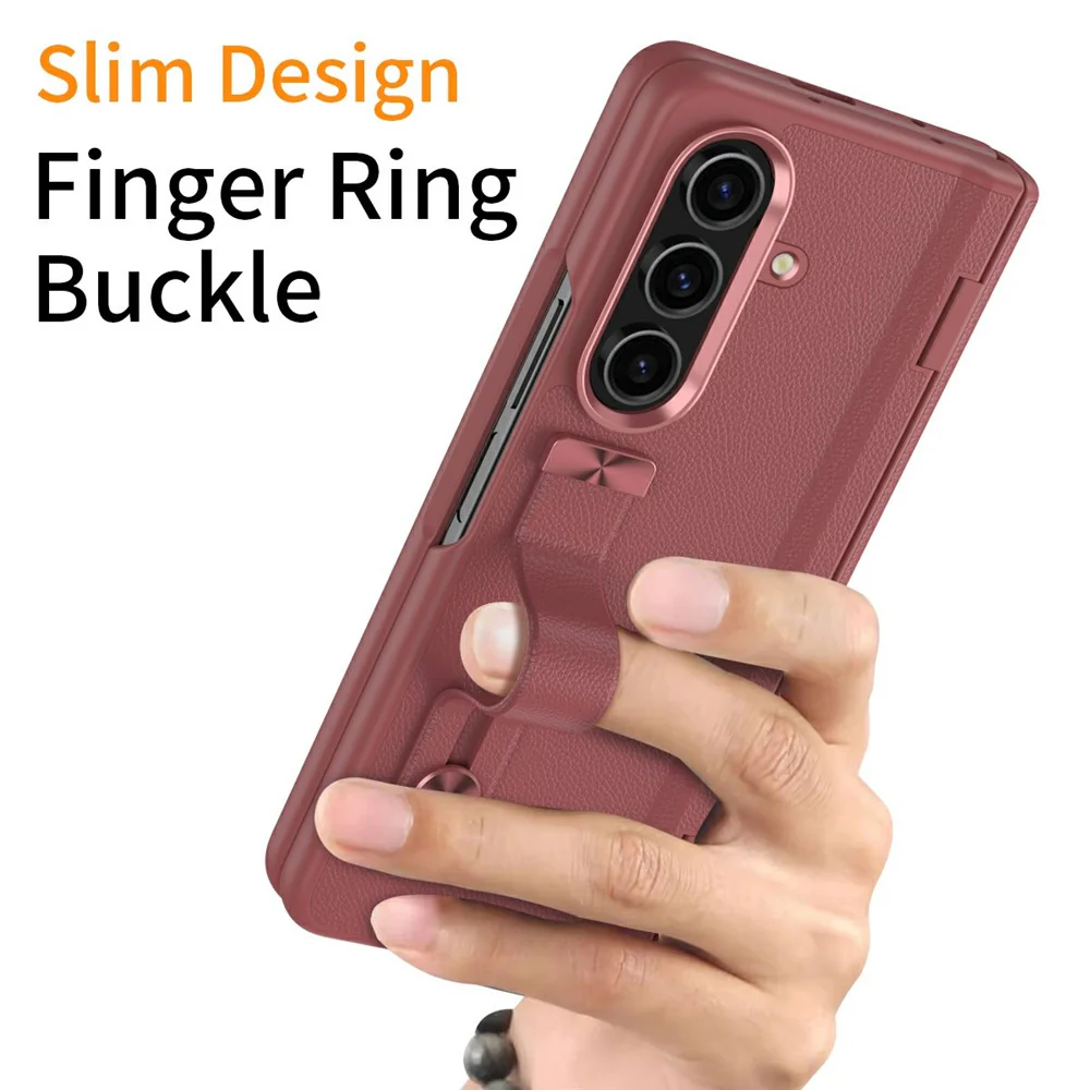 For Samsung Galaxy Z Fold7 5G Kickstand Case Anti-Drop Hard PC Phone Cover - Red - Image 5