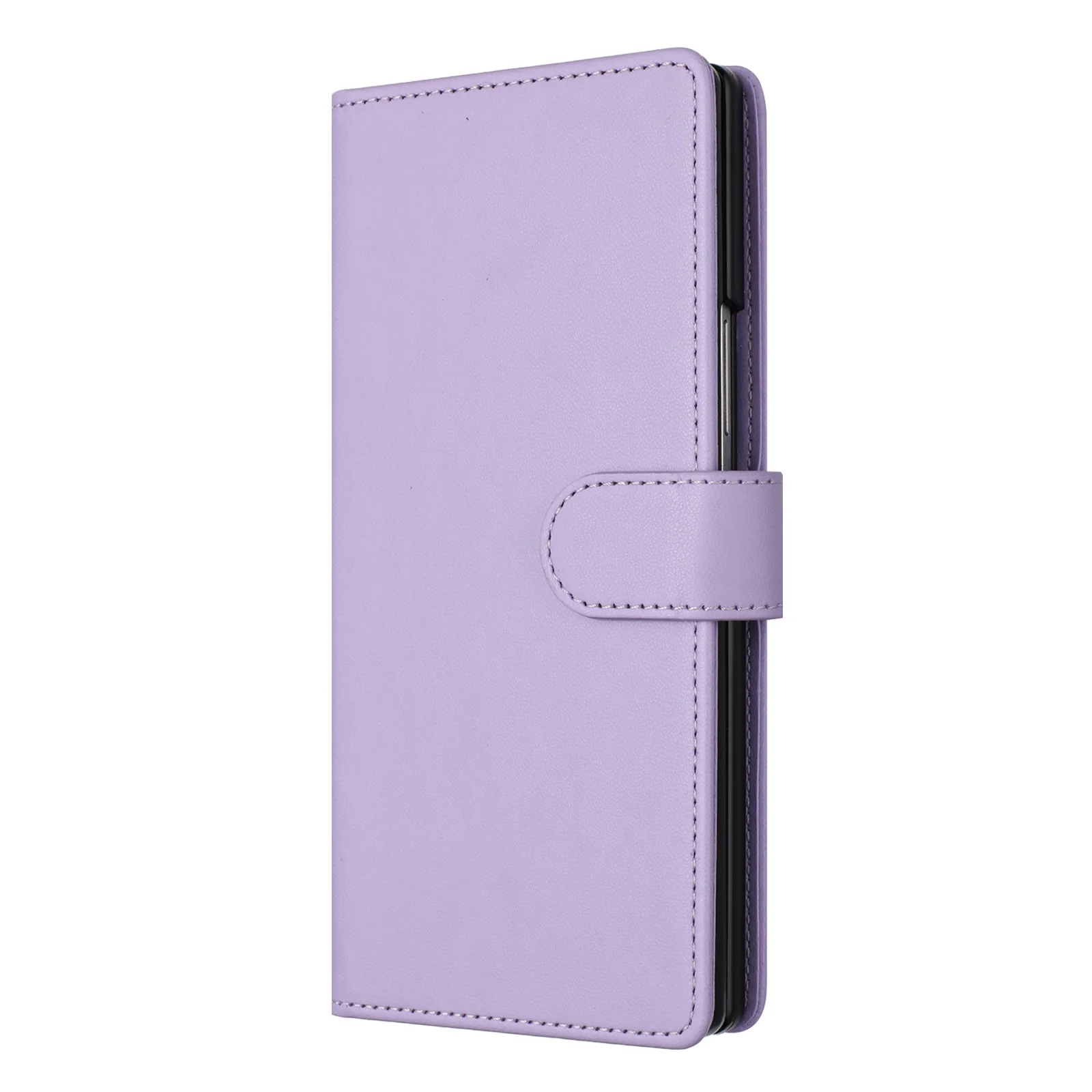 For Samsung Galaxy Z Fold7 5G Leather Case Wallet Stand Phone Cover with Wrist Strap - Purple - Image 3