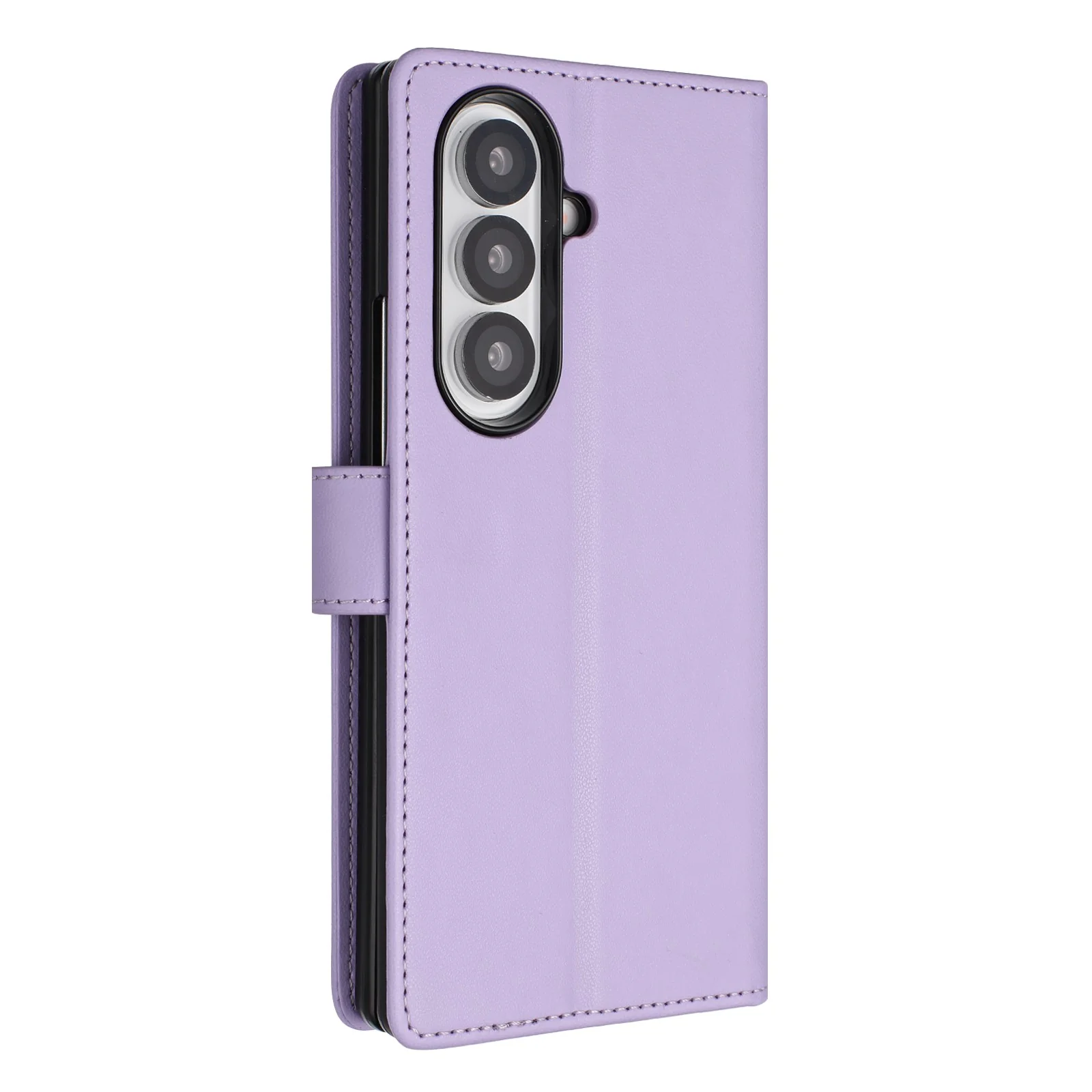 For Samsung Galaxy Z Fold7 5G Leather Case Wallet Stand Phone Cover with Wrist Strap - Purple - Image 4