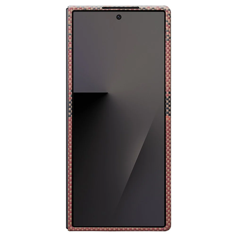 For Samsung Galaxy Z Fold7 5G Magnetic Case Aramid Fiber Phone Cover with Metal Lens Frame / Front Frame - Sun - Image 3