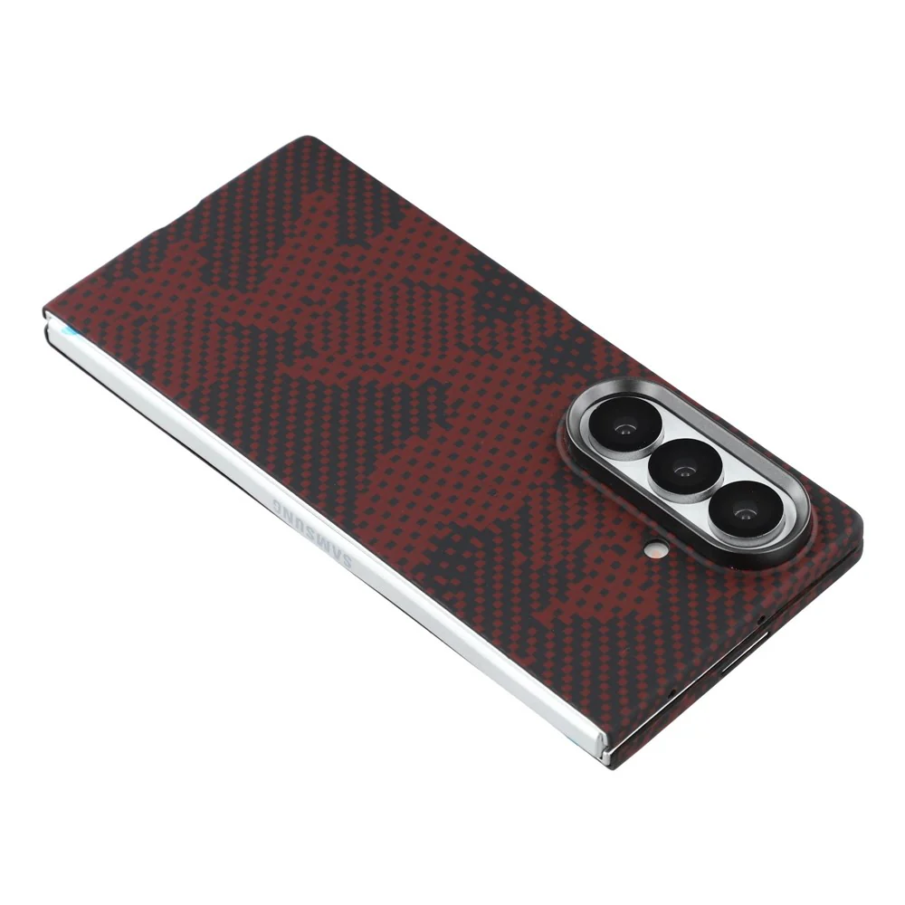 For Samsung Galaxy Z Fold7 5G Magnetic Case Camouflage Pattern Aramid Fiber Phone Cover with Metal Lens Frame / Front Frame - Image 7