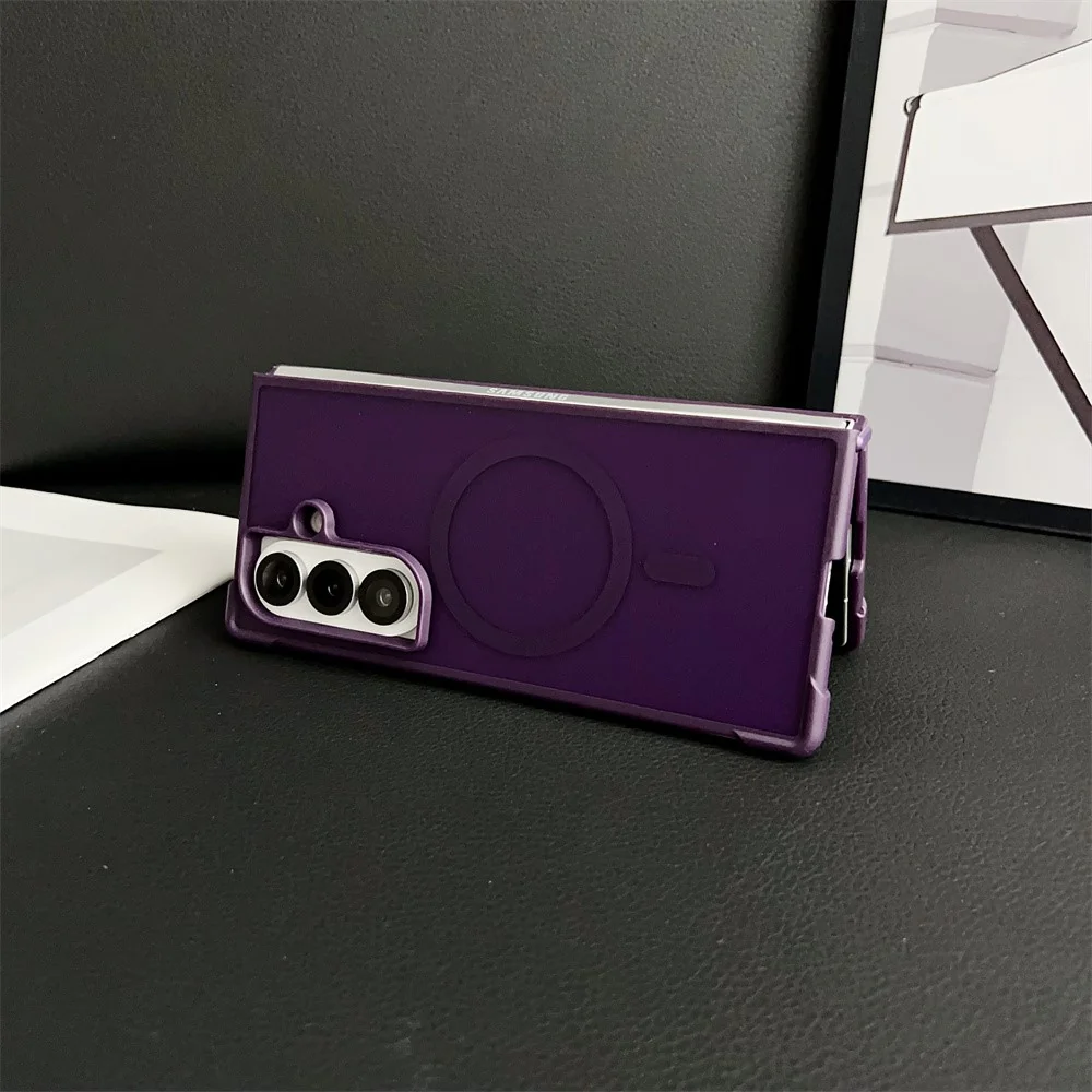 For Samsung Galaxy Z Fold7 5G Magnetic Case Shockproof Matte PC + TPU Phone Cover - Blue - Image 6