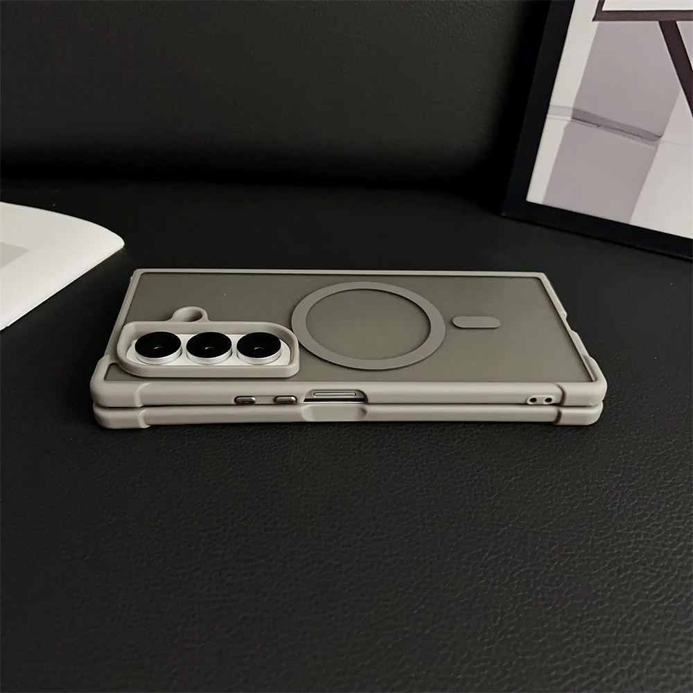 For Samsung Galaxy Z Fold7 5G Magnetic Case Shockproof Matte PC + TPU Phone Cover - Blue - Image 7