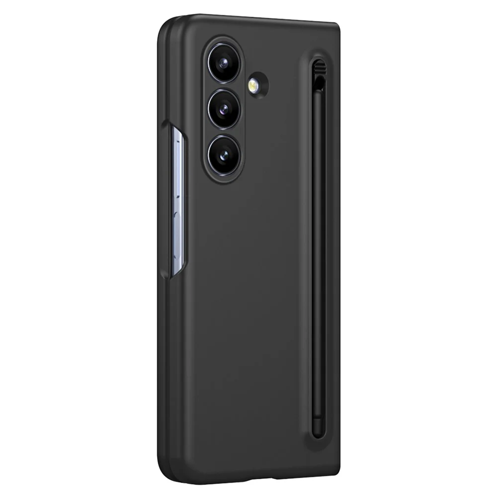 For Samsung Galaxy Z Fold7 5G Phone Case with Tempered Glass Film Hard PC Back Cover with Stylus - Black - Image 2