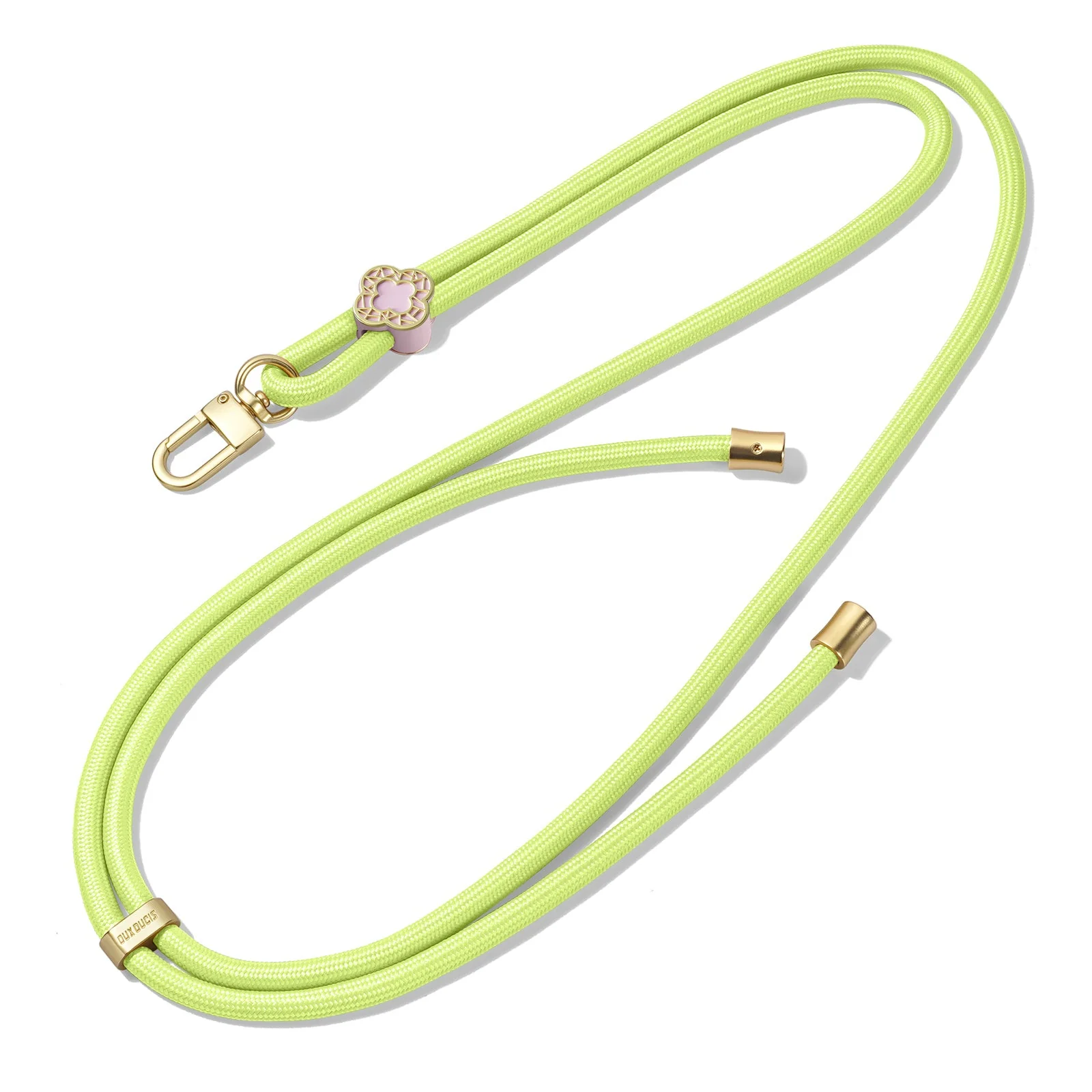 For Universal DUX DUCIS Garden Series Phone Lanyard Adjustable Neck Strap with Begonia Pattern - Green Yellow - Image 2