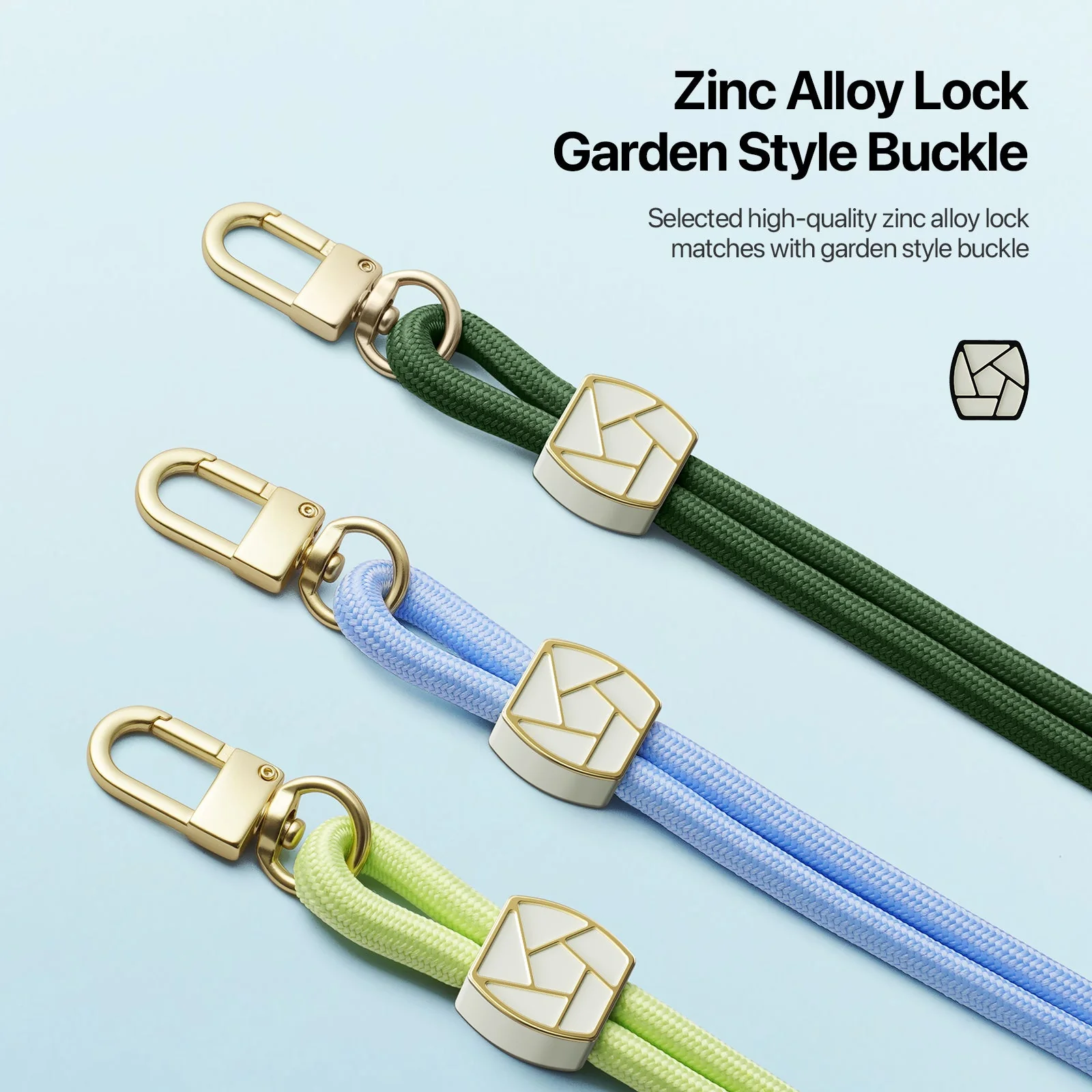 For Universal DUX DUCIS Garden Series Phone Lanyard Adjustable Neck Strap with Ice Crack Pattern - Army Green - Image 4
