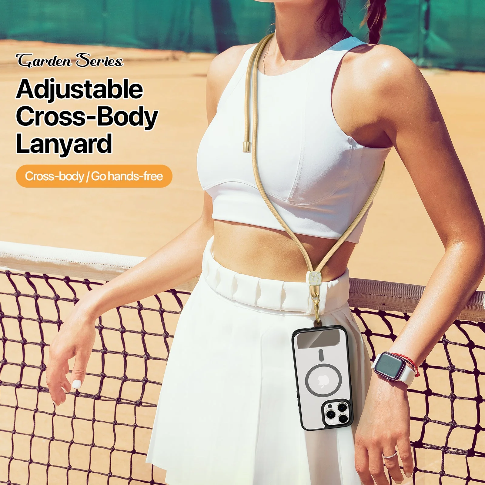 For Universal DUX DUCIS Garden Series Phone Lanyard Adjustable Neck Strap with Ice Crack Pattern - Glaze Yellow - Image 3