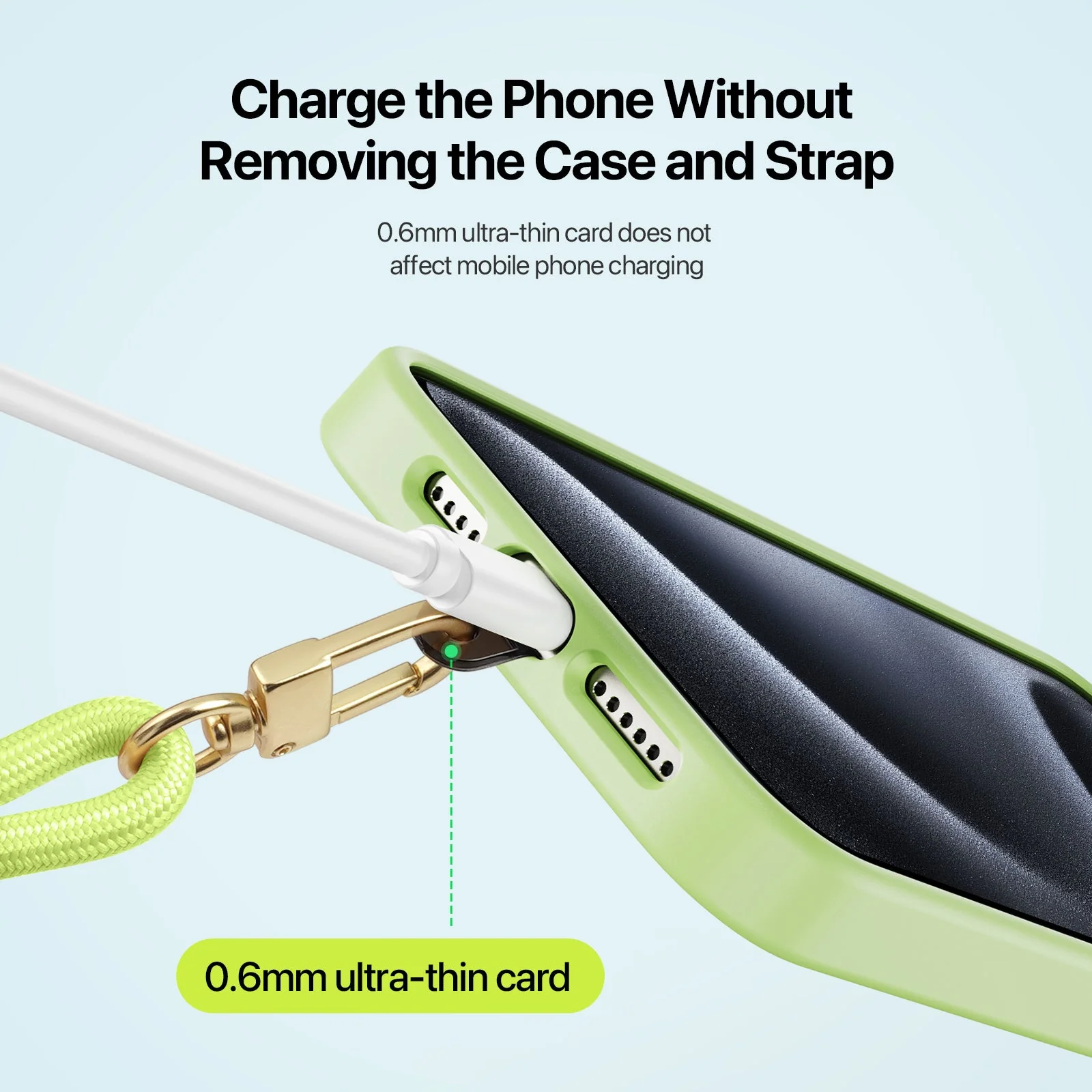For Universal DUX DUCIS Garden Series Phone Lanyard Adjustable Neck Strap with Ice Crack Pattern - Green Yellow - Image 8