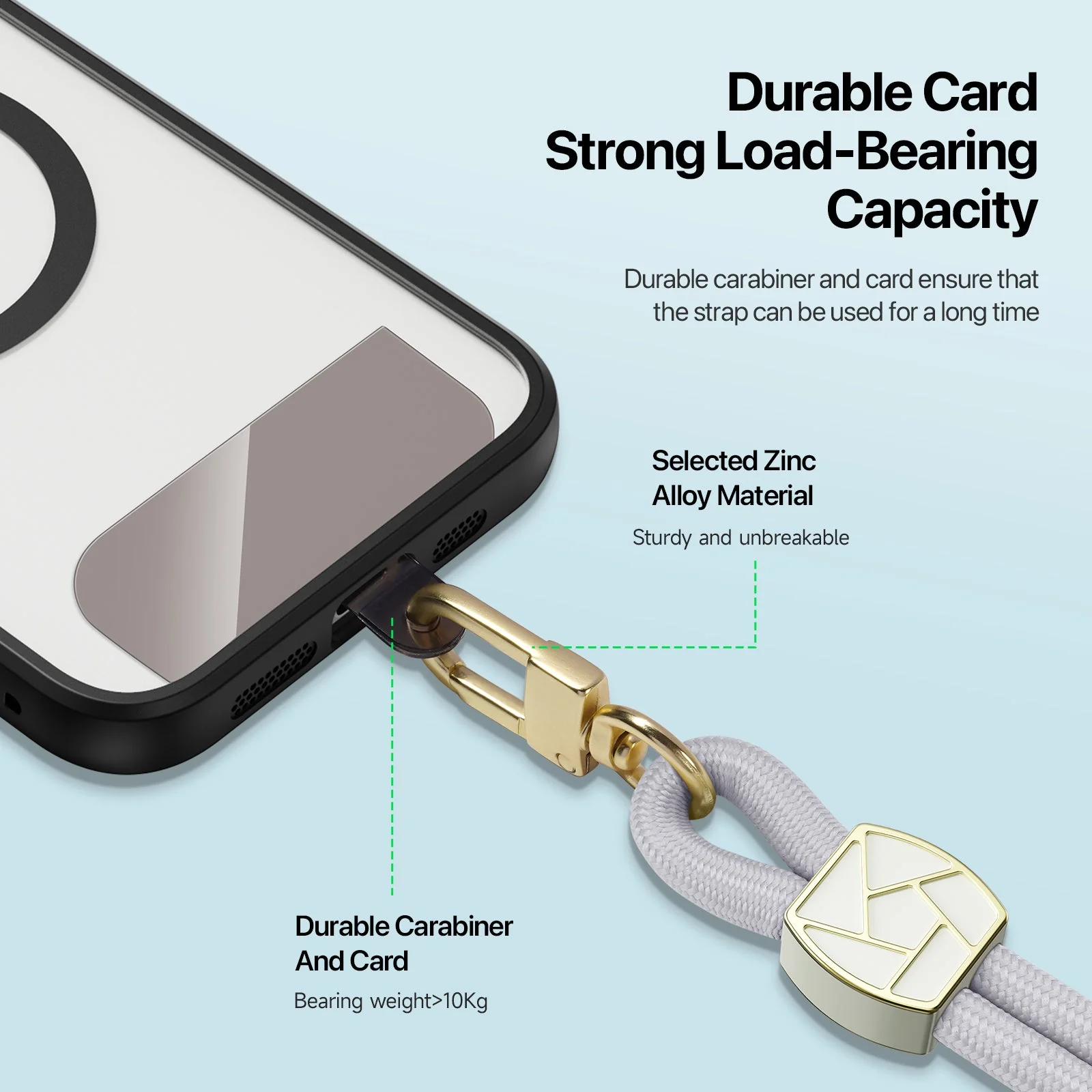 For Universal DUX DUCIS Garden Series Phone Lanyard Adjustable Neck Strap with Ice Crack Pattern - Grey - Image 7