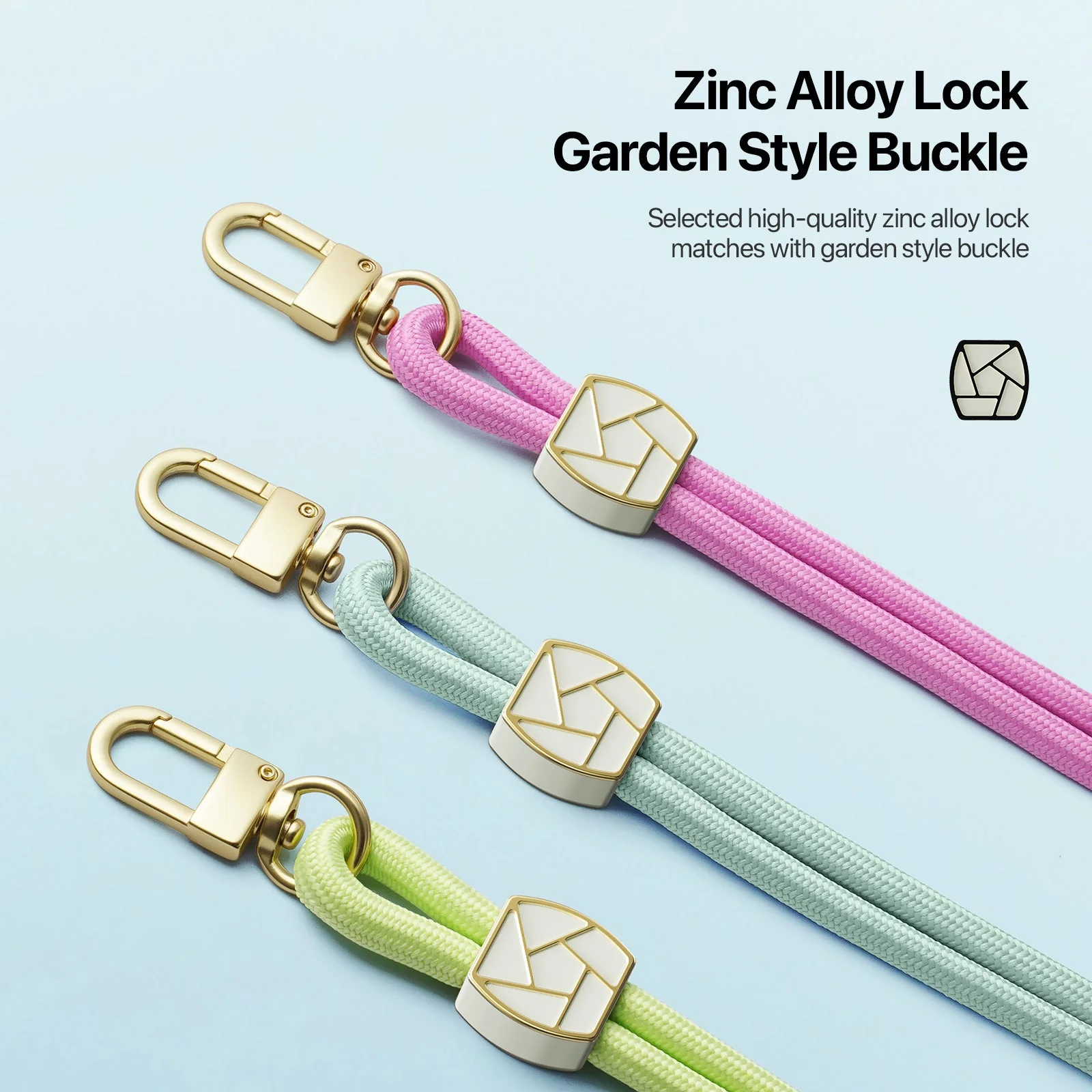 For Universal DUX DUCIS Garden Series Phone Lanyard Adjustable Neck Strap with Ice Crack Pattern - Light Green - Image 4