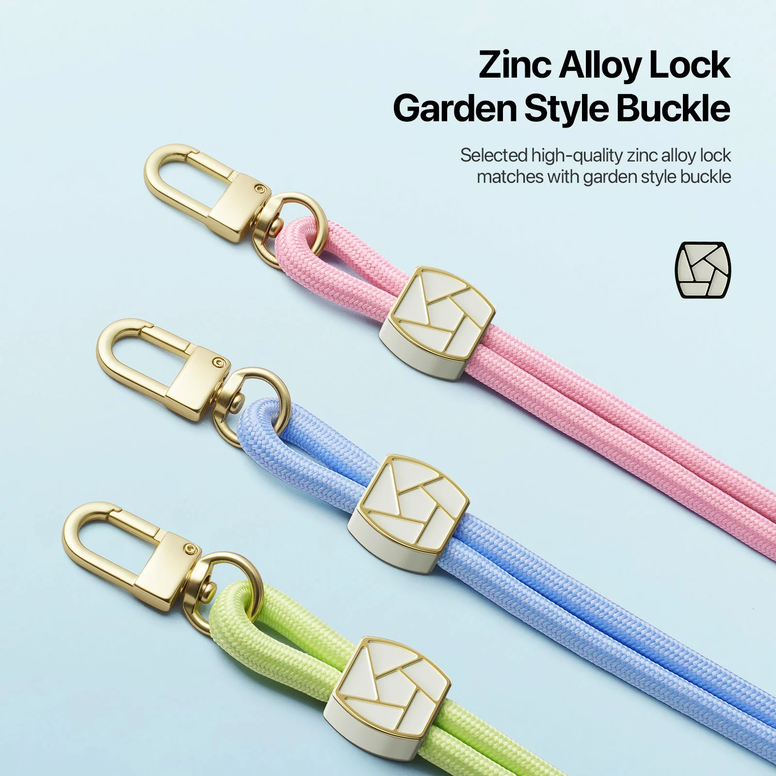 For Universal DUX DUCIS Garden Series Phone Lanyard Adjustable Neck Strap with Ice Crack Pattern - Light Pink - Image 4