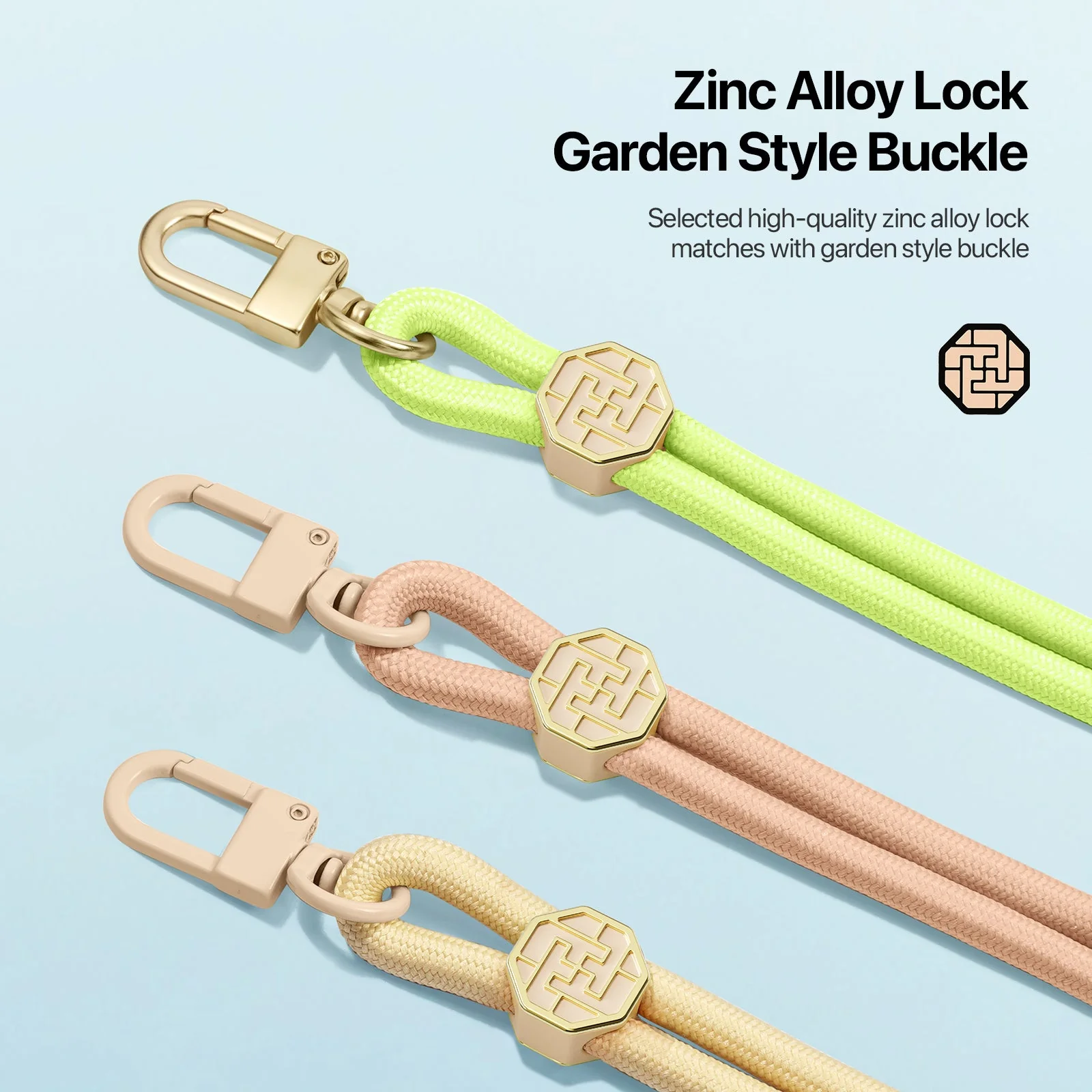 For Universal DUX DUCIS Garden Series Phone Lanyard Adjustable Neck Strap with Swastika Pattern - Glaze Yellow - Image 4