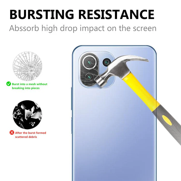 For Xiaomi Mi 11 Lite 4G / 5G /11 Lite 5G NE Anti-Explosion Tempered Glass Back 9H Hardness Camera Lens Protector - Image 2