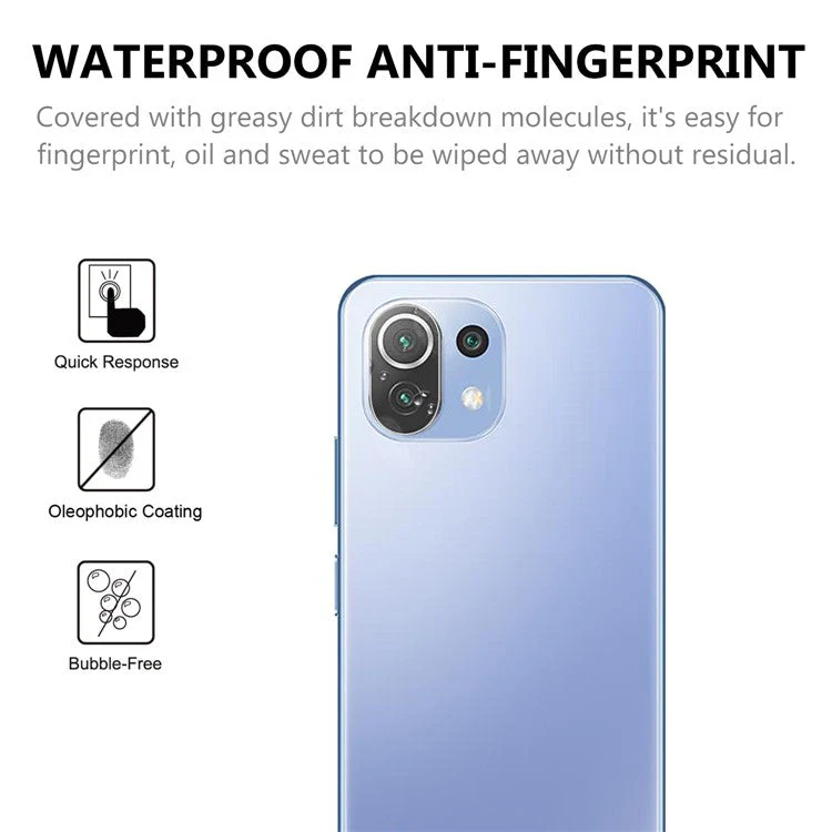 For Xiaomi Mi 11 Lite 4G / 5G /11 Lite 5G NE Anti-Explosion Tempered Glass Back 9H Hardness Camera Lens Protector - Image 4