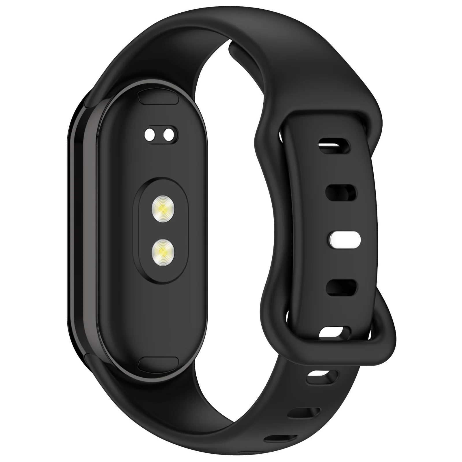 For Xiaomi Smart Band 10 / 9 / 8 Splayed Tail Reverse Buckle Silicone Watch Band(Black) - Image 2