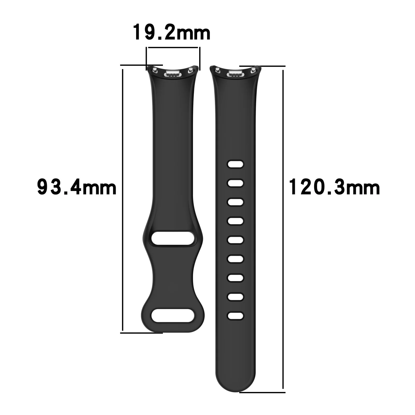 For Xiaomi Smart Band 10 / 9 / 8 Splayed Tail Reverse Buckle Silicone Watch Band(Black) - Image 8