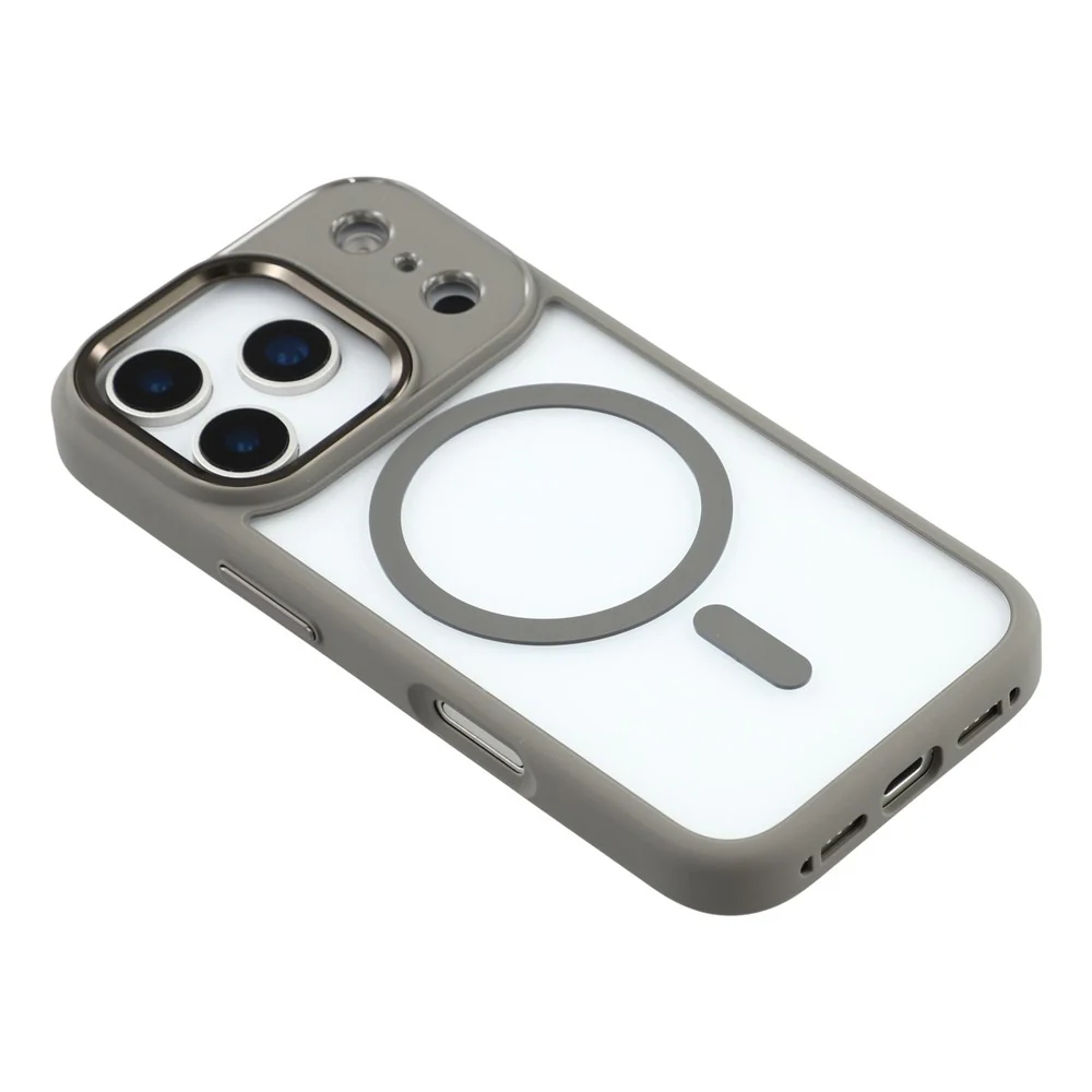 FULEXIN For iPhone 17 Pro Max Case Compatible with MagSafe Anti Drop TPU + PC Phone Cover - Grey - Image 4